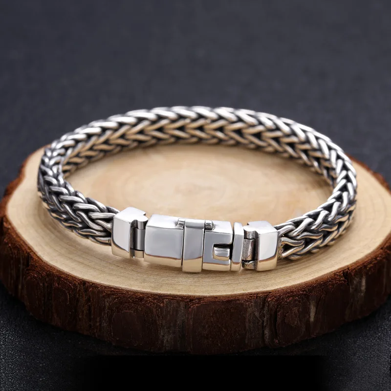 fashion Men's personality handmade woven twist release buckle bracelet vintage ethnic style chain men and women