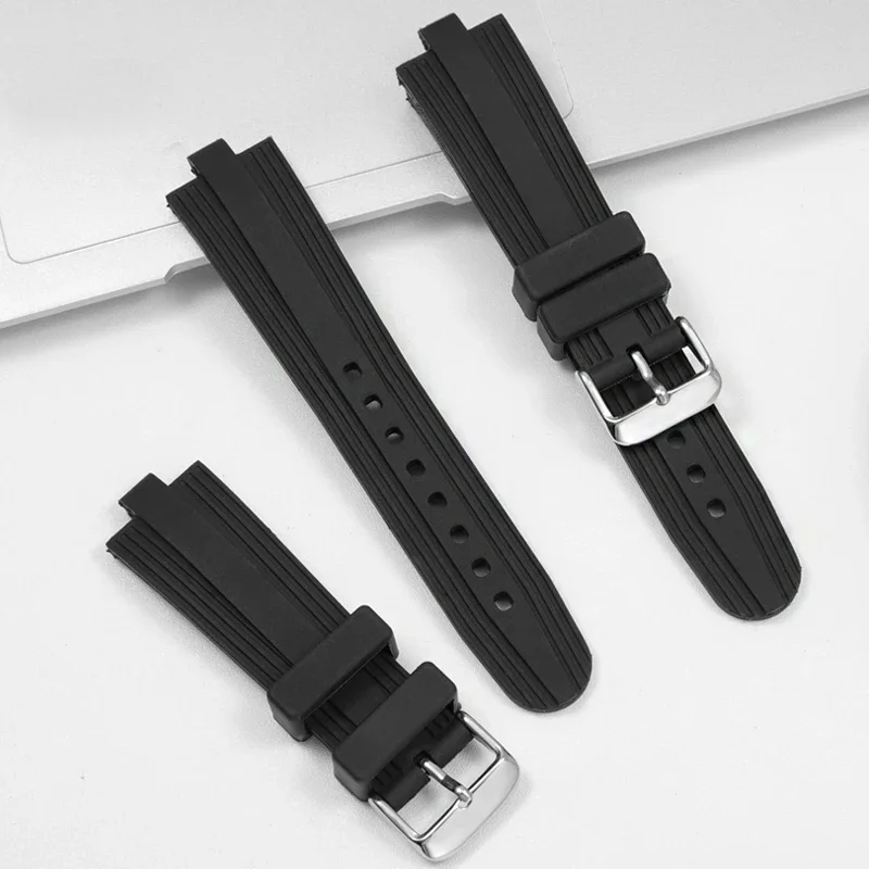 For Bvlgari DIAGONO raised mouth waterproof and sweat proof silicone watch band men's 22-7mm black watch accessories straps