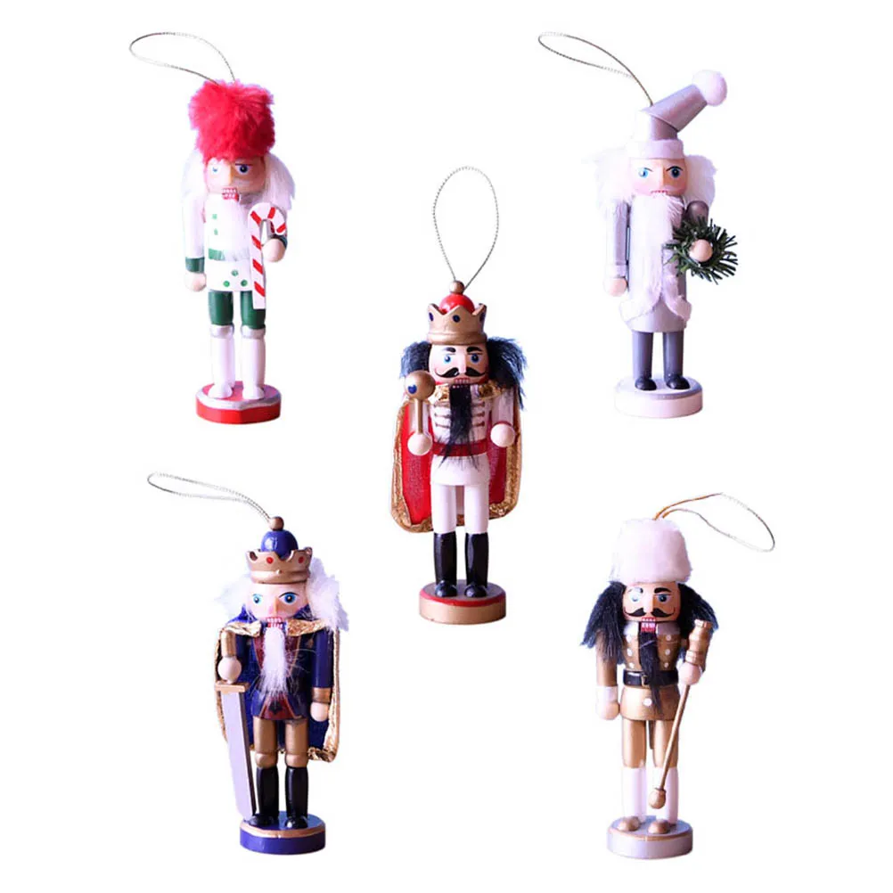 

5pcs Christmas Nutcracker Decor Festival Puppet Ornament Holiday Scene Adornments Xmas Decorations Indoor Premium Quality