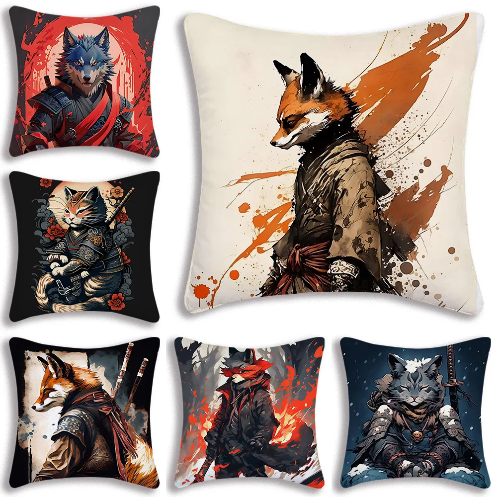 

Animal Killer Pillow Covers Cartoon Sofa Decorative Home Double-sided Printing Short Plush Cute Cushion Cover