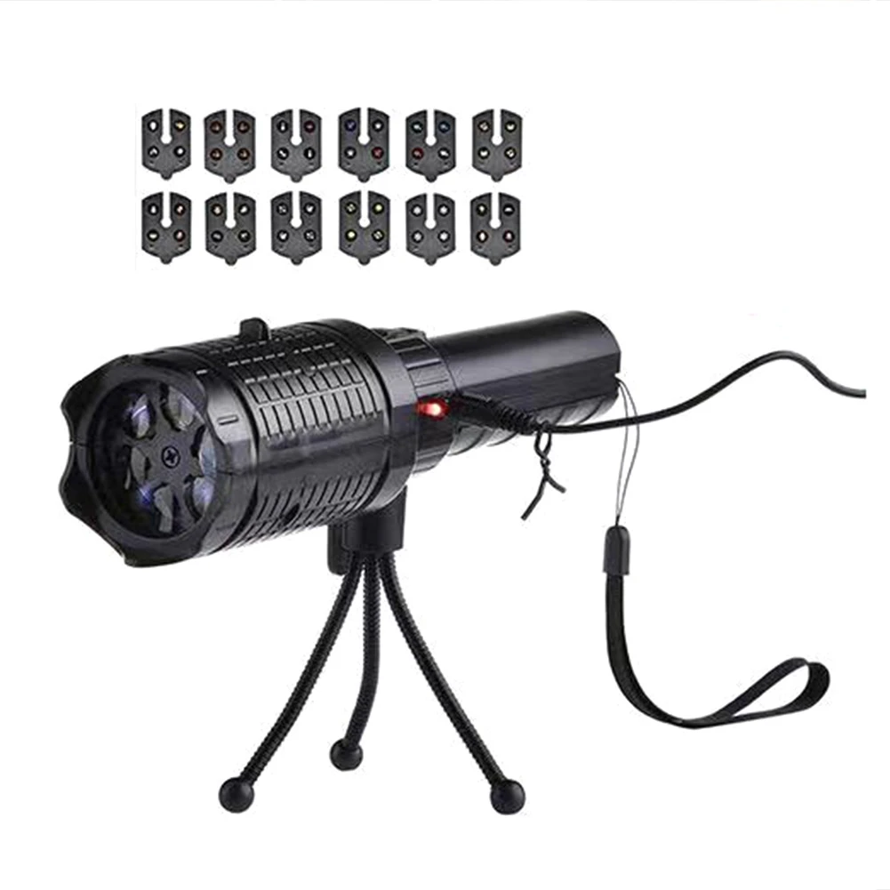 24-Hour Delivery Christmas Projection Lamp Flashlight Christmas Projection Lamp 12 Pattern Projection Lamp Halloween Projection