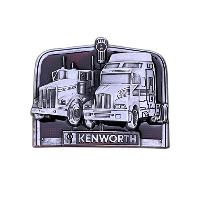 Zinc alloy Kenworth truck belt buckle in Western style