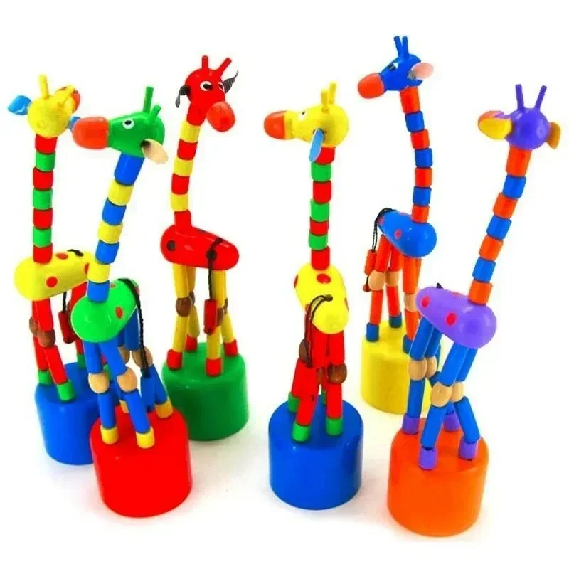 Montessori Educational Toy Kid Wooden Toys for Children Early Learning Exercise Baby Fingers Flexible Materials Giraffe Toy Gift