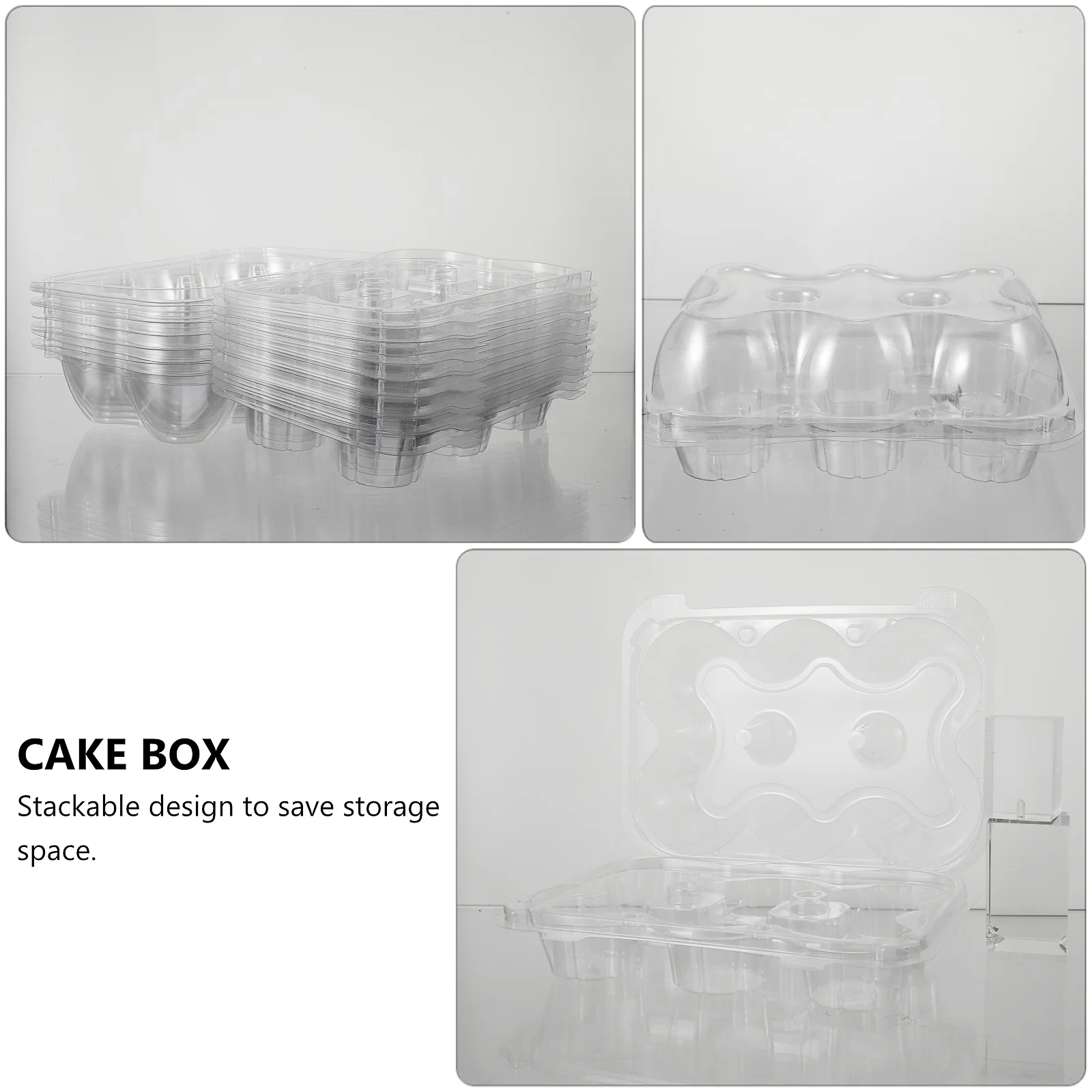 

15 шт., прозрачная коробка для кексов, изысканный контейнер для торта, штабелируемый дизайн для вечеринки, дня рождения, Рождества, свадьбы, хранения десертов