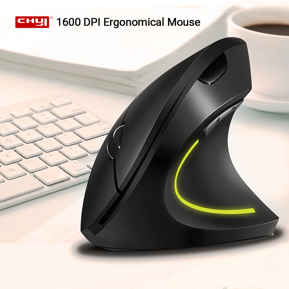 

6D 1600 DPI Wireless Vertical Mouse Matte Ergonomical Mause with RGB Backlight Gaming Mice for PC Desktop Laptop Office Use