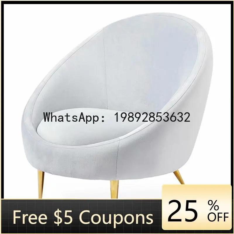 

Z5 Metal Single Sofa Fabric Leisure Sofa Model Room Hotel Fashion Reception Sofa Chair
