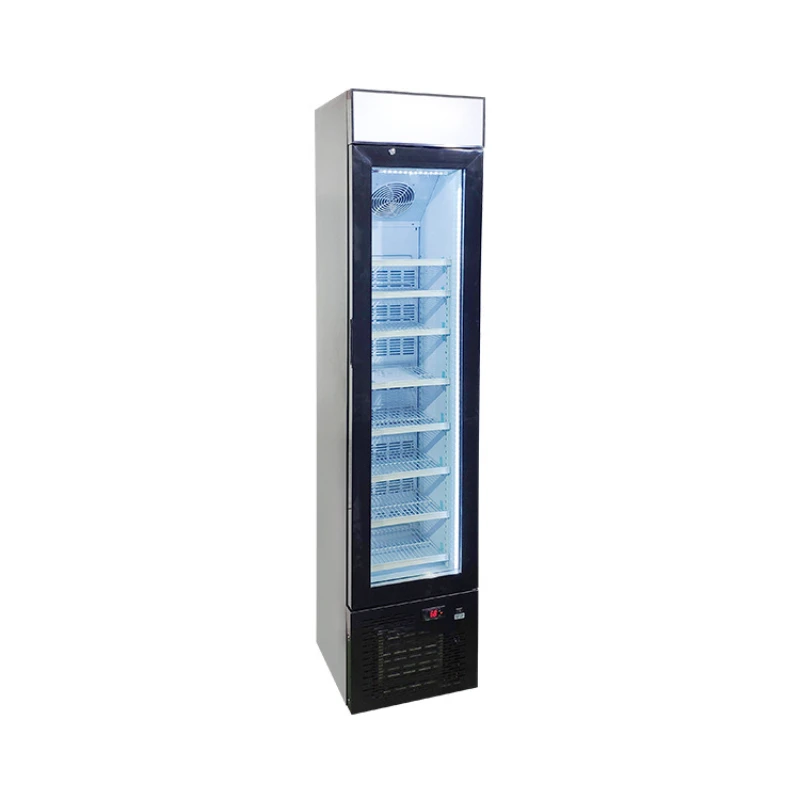 Single Door Commercial Glass Display Showcase Drink Coolers Upright Fridge Refrigerator For Sale