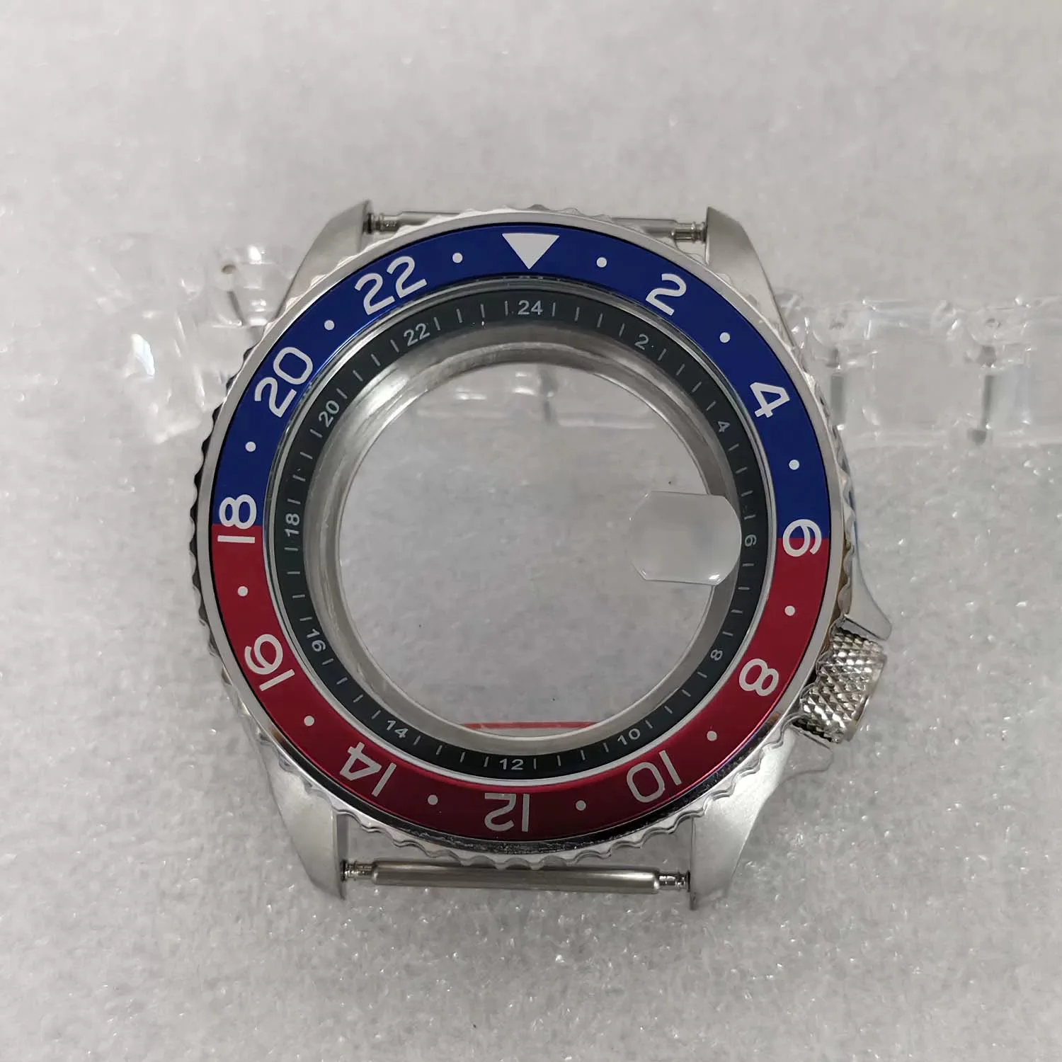 41.5mm Stainless Steel GMT Watch Case Multi-Color Bezel Mineral Crystal Fit Seiko NH34 Automatic Movement Watch Mod Parts