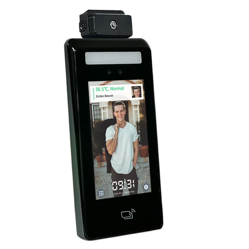 يدعم قياس درجة الحرارة بالذكاء الاصطناعي متعدد اللغات، تطبيق التعرف على بطاقة RFID للوجه البيومترية ونظام سحابي للتحكم في الوصول