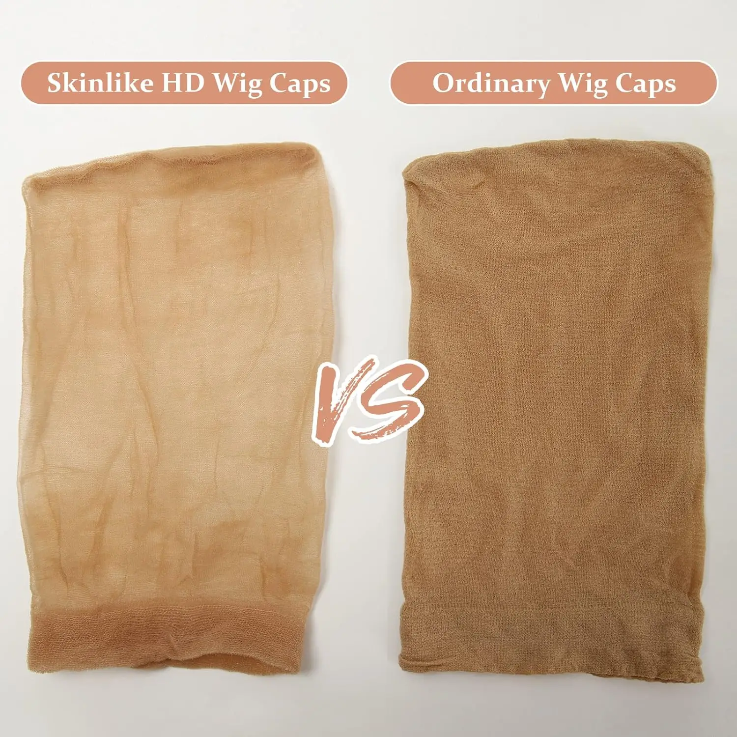 Soft Lightweight HD Stocking Wig Caps para mulheres, Stretchy Wig Caps respiráveis, proteja seu cabelo, HD, 24pcs, 12 sacos