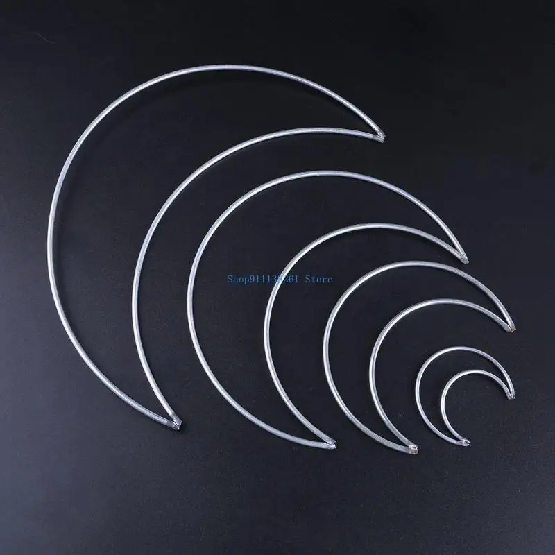 H05E صائدة الأحلام القمرية المعدنية ذات الحلقة الدائرية المصنوعة يدويًا من صائد الأحلام #2