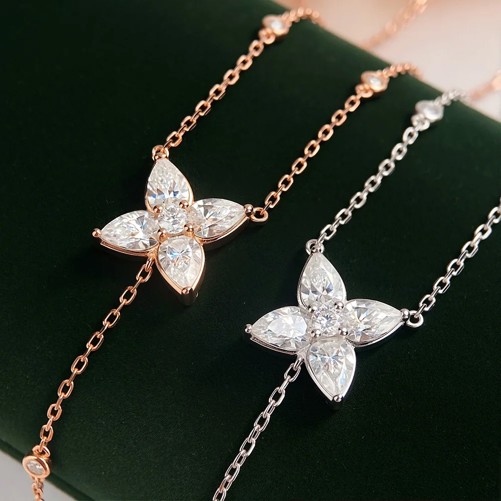 Bezel Set Round/Pear Cut Moissanite Lariat Pendant Necklace S925 Silver Y Shape Long Tassel Waterdrop Neck Chain Women Jewelry