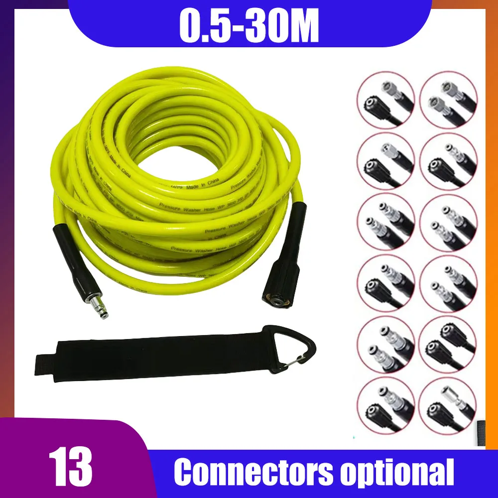 0.5-30MPressure Washer Cleaning Hose Pipe Cord Extension Hose Super Flexible Kink Resistant Power Washer Hose for Karcher Bosch