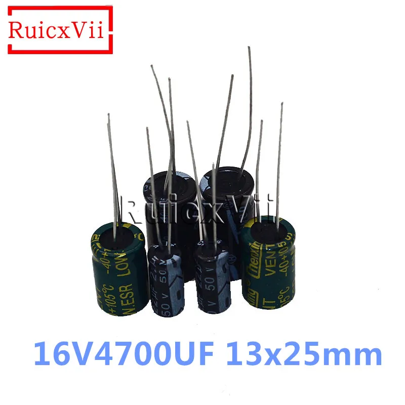 50PCS Higt quality 16V4700UF 13*25mm 4700UF 16V 13*25 Electrolytic capacitor