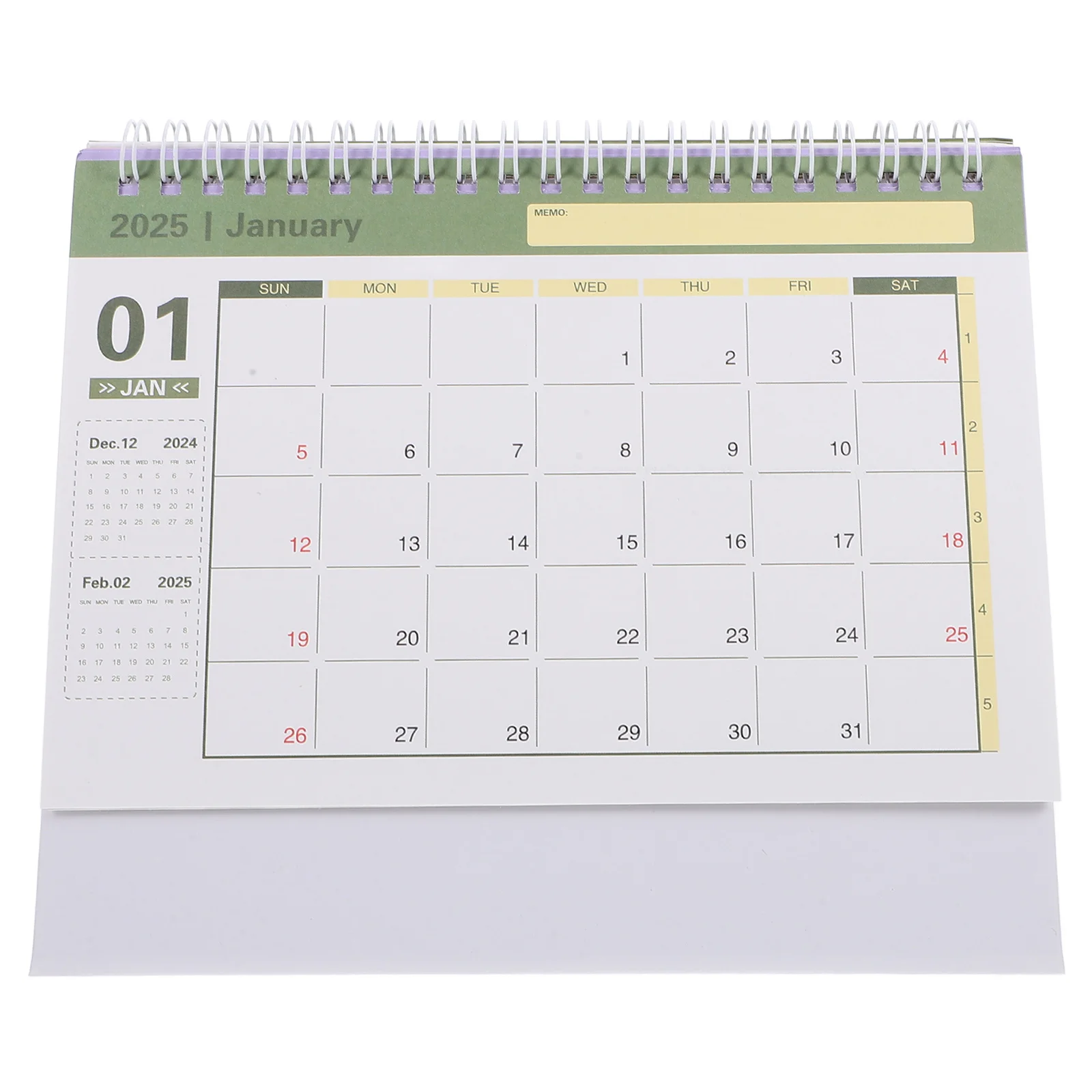 

English Version Desk 2024-2025 Standing Desktop For Home Office Daily Use Mini Calendar Spiral Calendar Office Supply