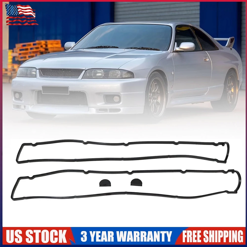 2PCS New Car Engine Seal Kit With Half Moon Seals Valve Cover Gasket Set For Nissan Skyline R32 R33 R34 RB20DET RB25DET RB26DETT 13270-58S11 13270-58S01 11051-58S00