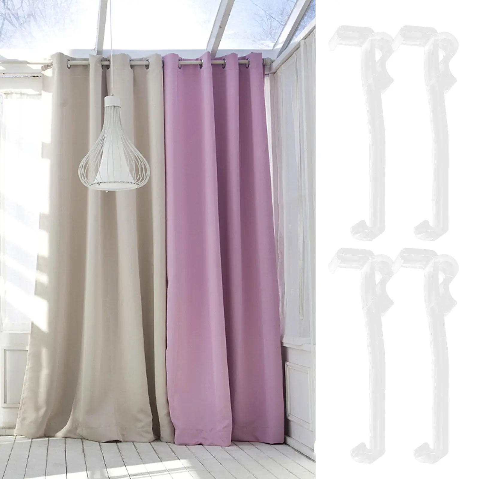 10Pcs Hidden Transparent Plastic Curtain Hooks for Home Decor Easy Install Smooth Seamless Design Heavy Duty No Burrs Curtain
