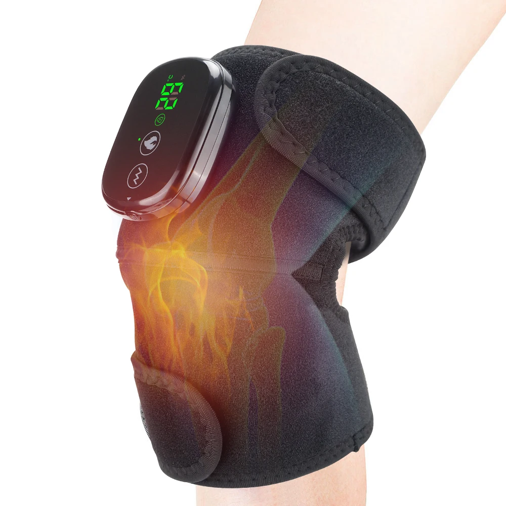 Eletric Heating Vibration Knee Massage Physiotherapy Knee Pads for Elbow Joint Osteoarthritis Rheumatic Pain Warm Massage