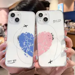 Couple Love Heart Phone Case For Samsung Galaxy S24 S23 Ultra S20 S21 FE S22 Plus S21FE S23FE A55 A54 5G Soft TPU Cases Cover
