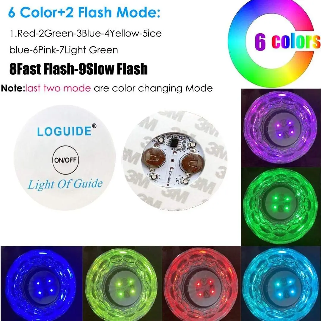 1-100PCS LED Light-Up Coasters for Bar Christmas Party Wedding Cocktail Glass Vase Decoration Perfect for KTV and Holiday Drinks