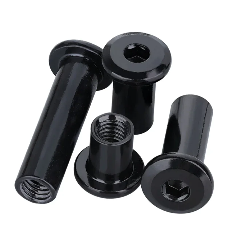 M2 m3 m4 m5 m6 preto 304 aço inoxidável hex soquete hexágono grande cabeça plana rebite conector inserção conjunta manga tampa porca