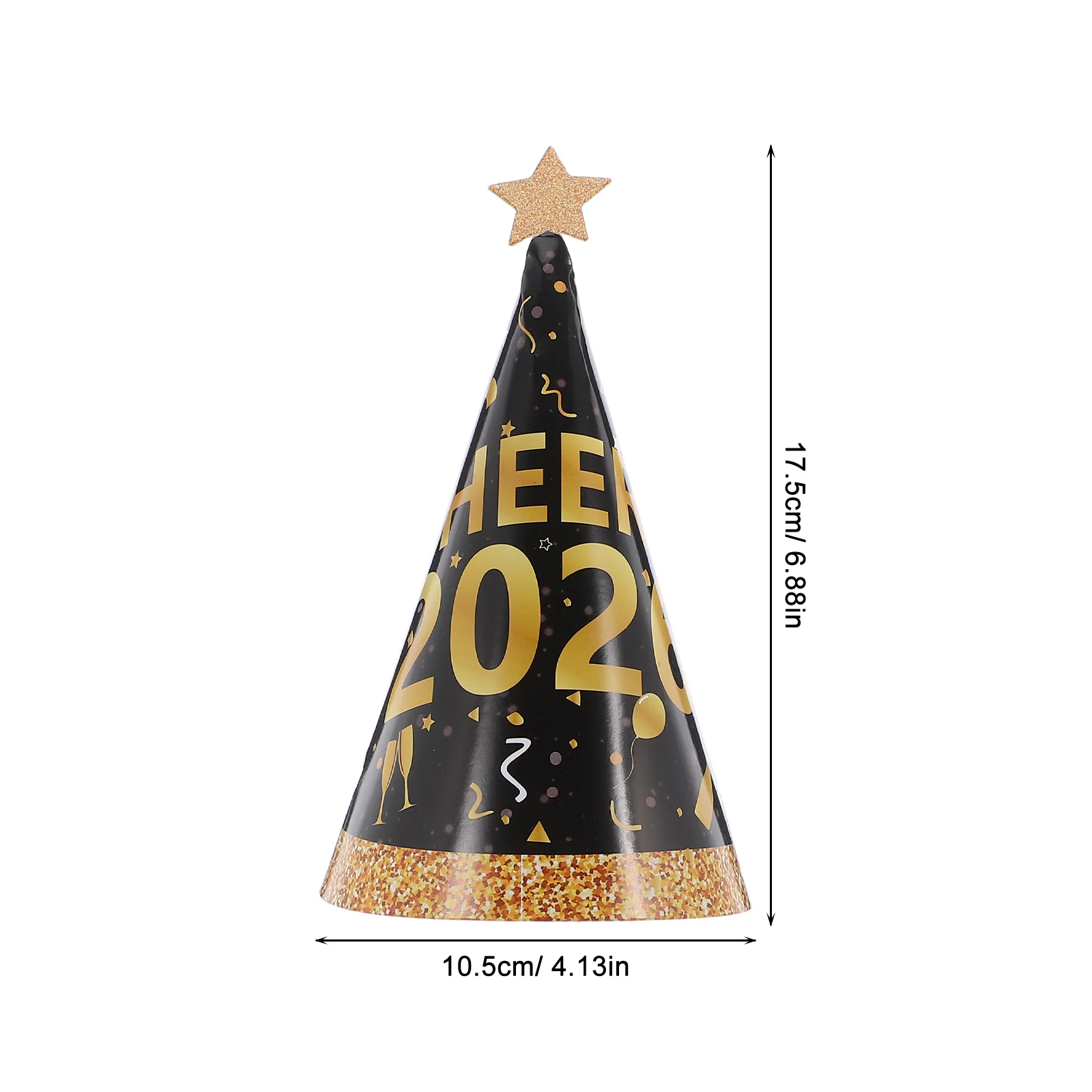 24 قطعة قبعات ورقية لحفلات رأس السنة الجديدة 2026 أغطية رأس مخروطية احتفالية للرجال والنساء والأطفال خفيفة الوزن قابلة للطي للاحتفال بالحفلات