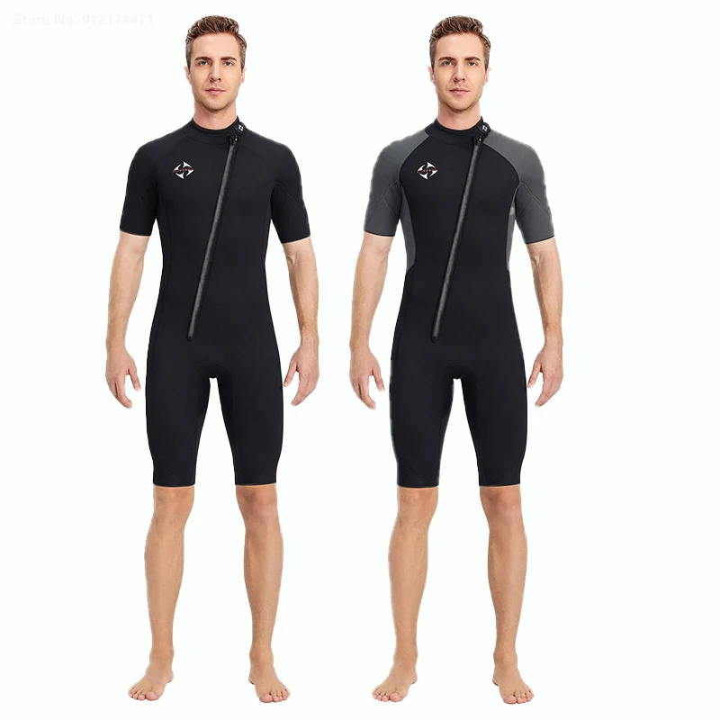 

3mm Wetsuit Men Neoprene One Piece Short Sleeve Wetsuit Surf Suit Scuba Diving Snorkeling Suit Swimsuit Water Sportswear