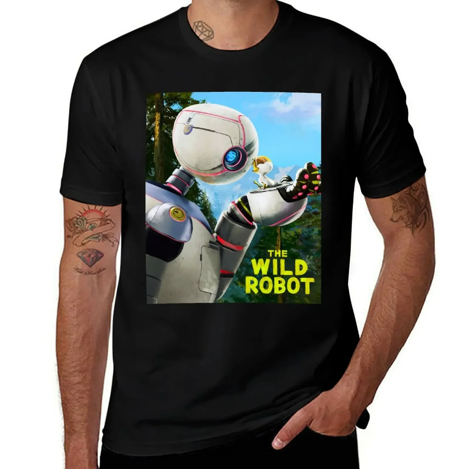

The Wild Robot T-Shirt Anime t-shirt summer clothes tshirts personalised summer 2025 Men's cotton t-shirt