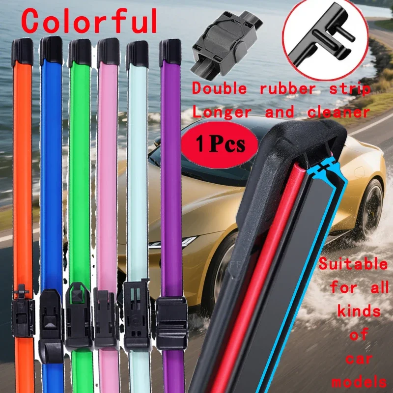 

Colorful SIDE PIN Car Windshield Wiper blades Universal Soft Double layer Rubber Frameless Bracketless 16" 19" 20" 22" 24"26"30"