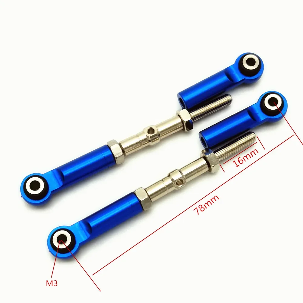 Hard Steel Front Down Ajustable Turnbuckles Camber Link Steering Link Assembled with Aluminum Ends for Traxxas Slash Rustle