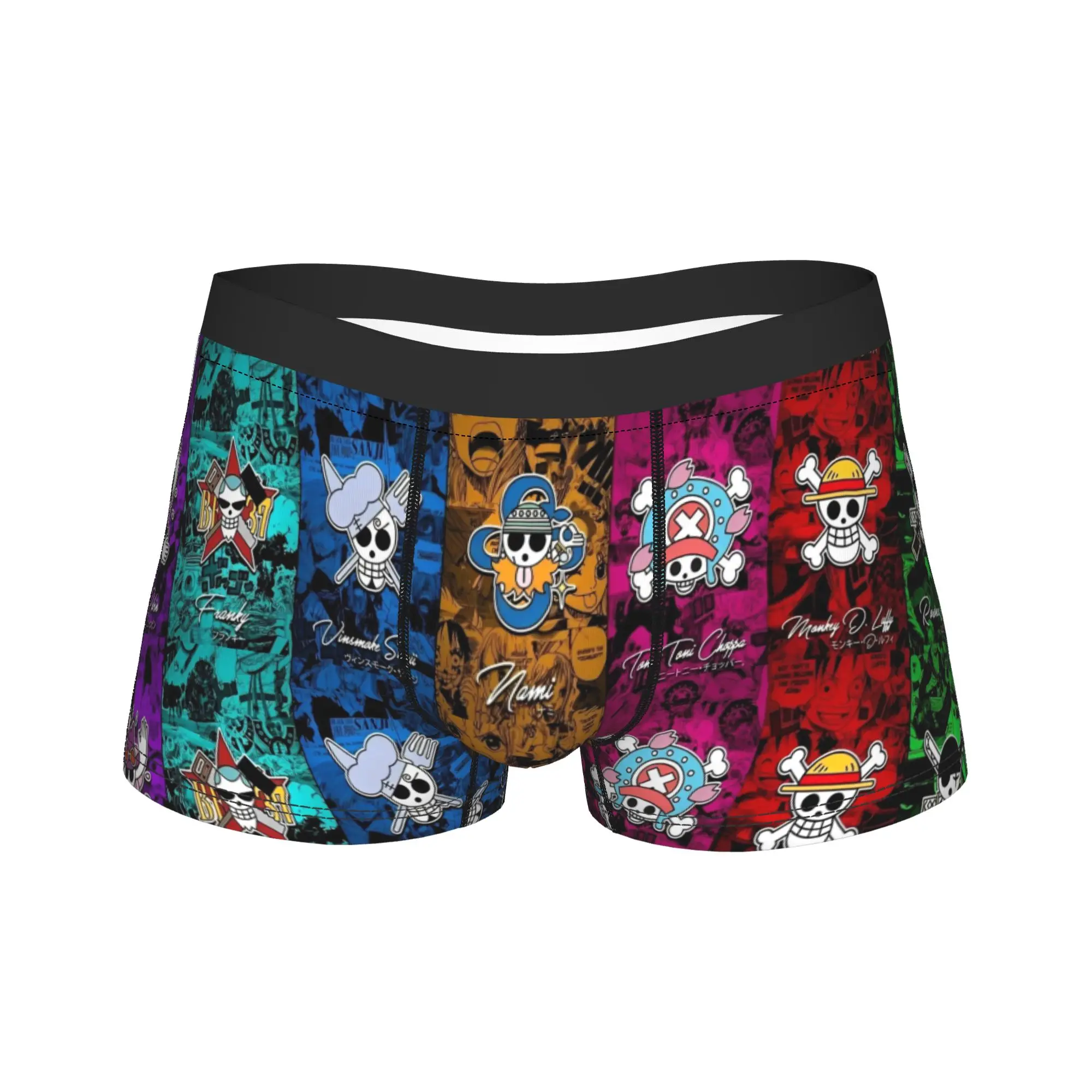 

Men One Piece Japan Anime Zoro Luffy Skull Underwear Funny Boxer Briefs Shorts Panties Homme Polyester Underpants S-XXL