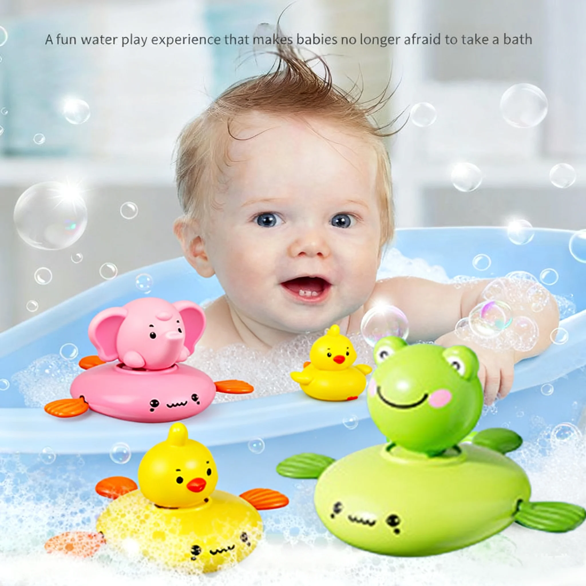 Jouet de bain pour bébé, jeu d'eau d'été, roue à eau de dessin animé rotative, amusant, stand de plage, jouet éducatif pour nourrissons