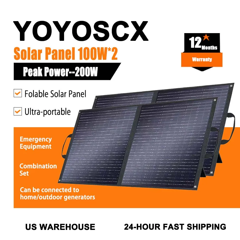 

Solar Panel 100W Kit Complete 2PCS Preferred materials IP67 Used For Outdoor About Camping,Outdoor Emergency Essentials,Splash