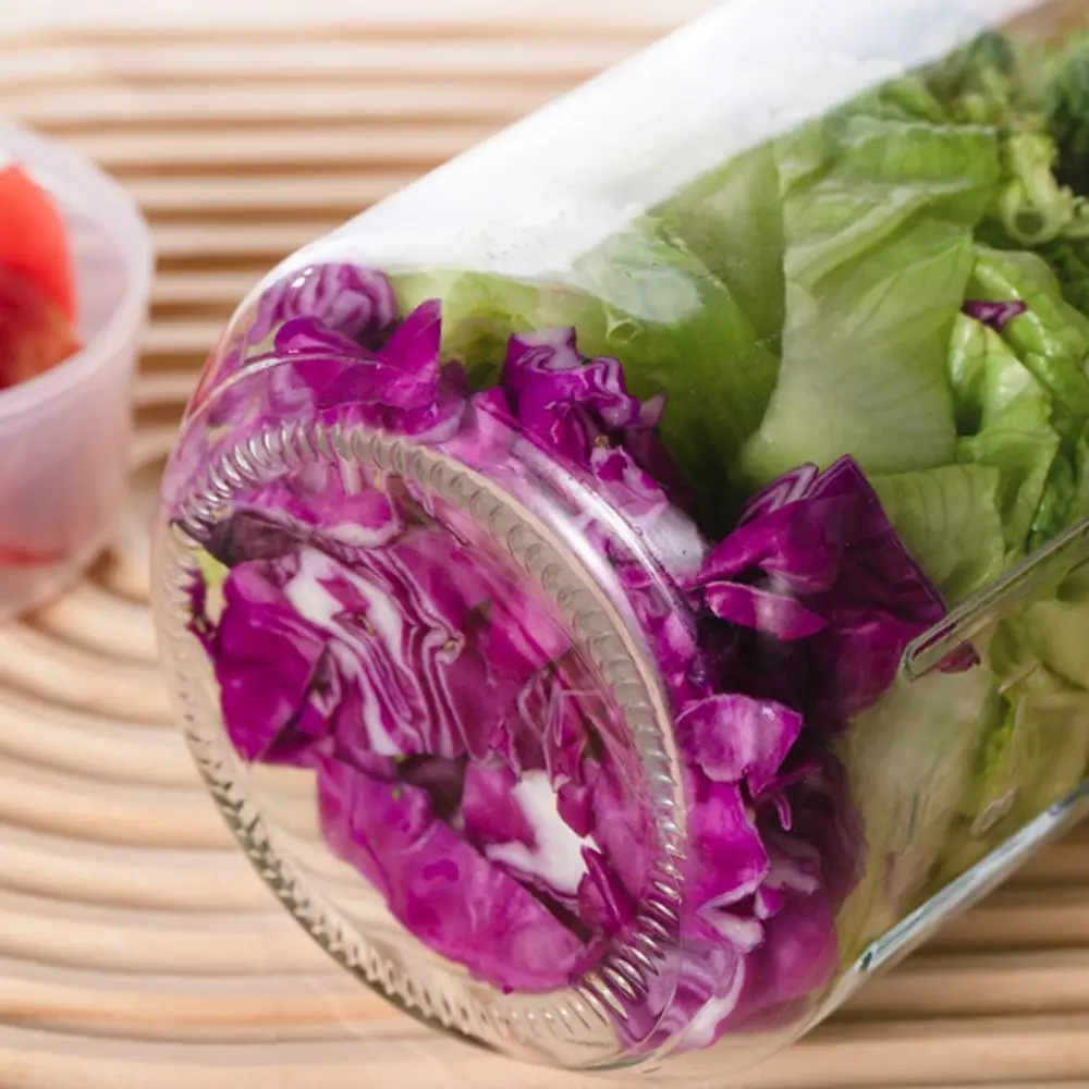 

Набор из 4 портативных стеклянных банок для салата объемом 32 унции со встроенным стаканчиком для соуса, герметичный стакан для овсянки, прозрачный герметичный контейнер для салата, для завтрака