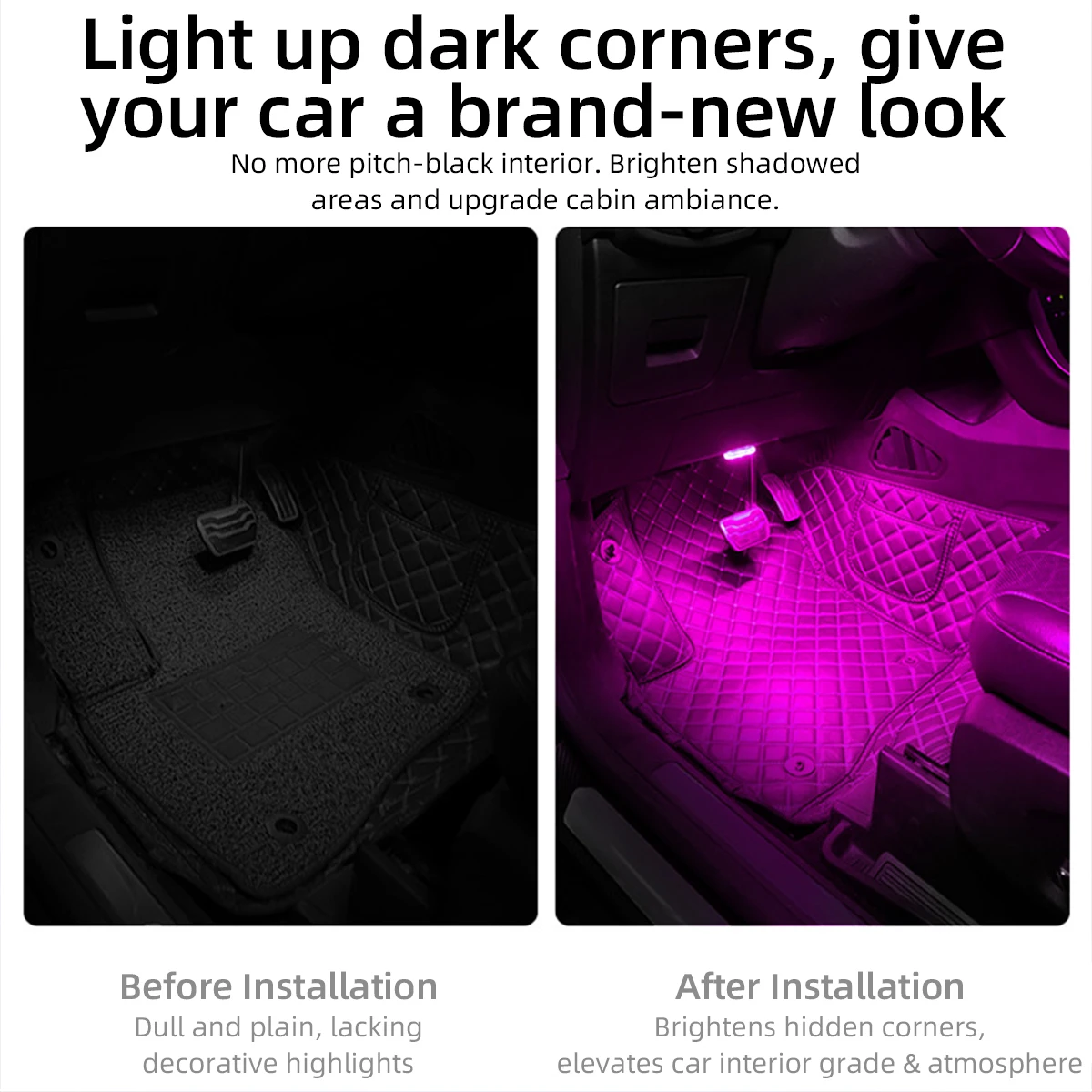 1PC Car LED Interior Light Touch Sensor Mini 6SMD LED Reading Lamp Wireless Car Roof USB Charging Atmosphere Decorations Lamp