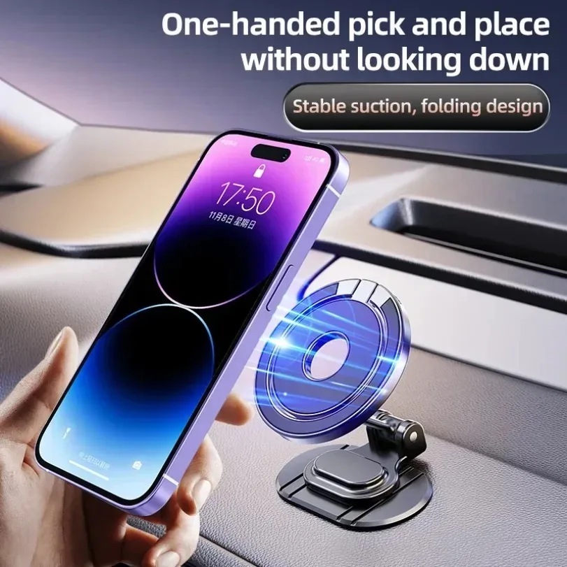 720° Rotation Car Magnetic Phone Holder GPS Stand For Magsafe iPhone 17 16 15 14 13 12 Pro Max Mount Magnet Cellphone Bracket