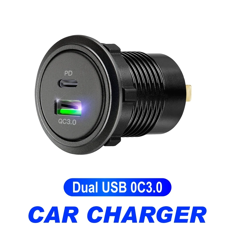 Quick Charge 3.0 usb port socket for car Dual USB Fast Car Charger Socket Accessory 12V/24V QC3.0 Power Socket with LED Light