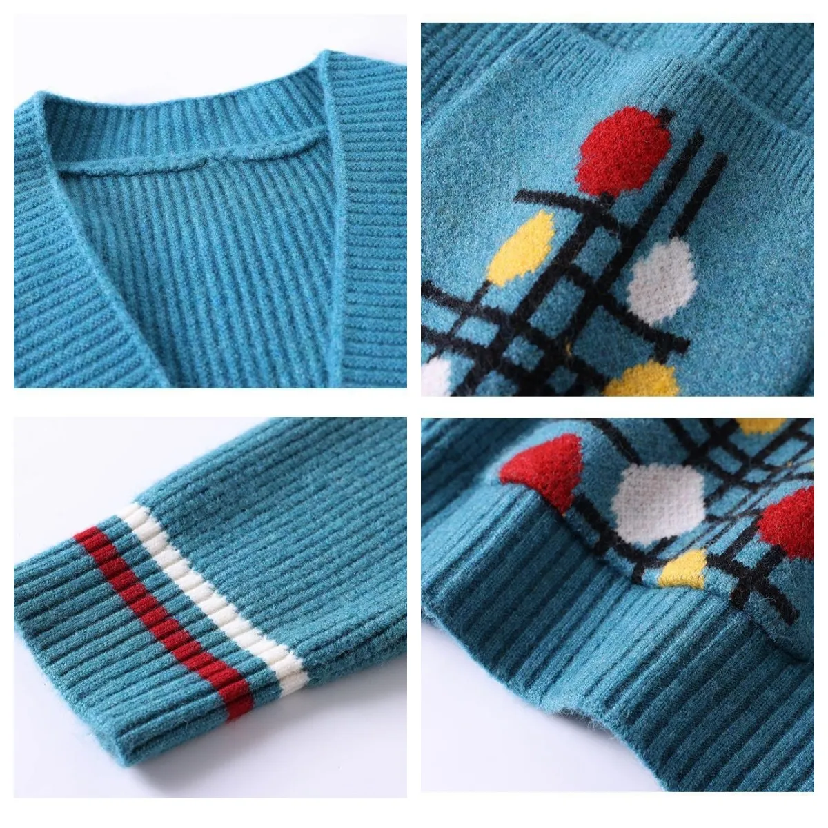 Moda damska sweter rozpinany koreańska odzież jesienno-zimowa kurtka kieszenie z dekoltem w kształcie litery V wszechstronne Casual z długim rękawem płaszcze z dzianiny