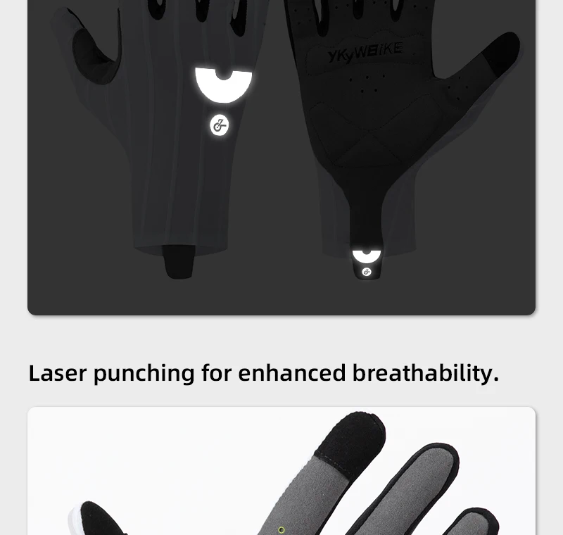 YKYWBIKE Fahrradhandschuhe, gewebt, aerodynamisch, gestreift, Fahrrad-Sporthandschuhe, rutschfeste Reithandschuhe, stoßdämpfende Rennradhandschuhe – Detail 32