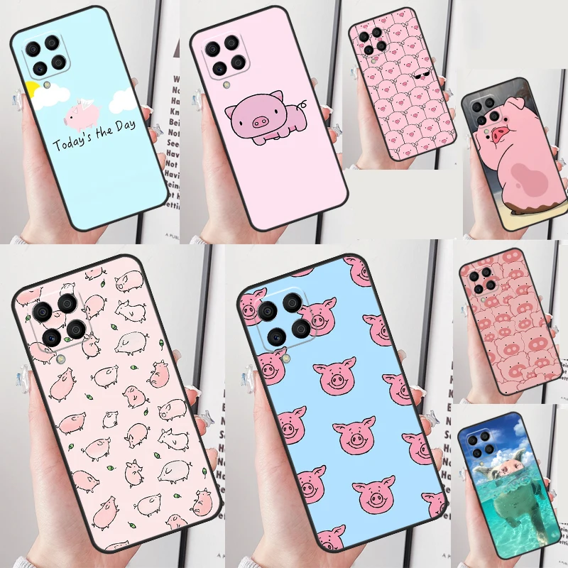 Cute Pink Pig For Samsung Galaxy M33 M20 M15 M35 M55 M14 M34 M54 M13 M23 M53 M31 M11 M32 M52 M06 M16 Case