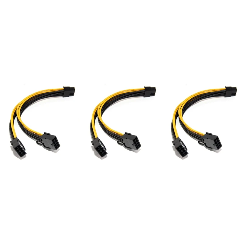 

3X 18AWG 8Pin To Dual 8Pin(6+2) Power Cable GPU Power Cable For Tesla K80 M40 M60 P40 P100 ,20CM