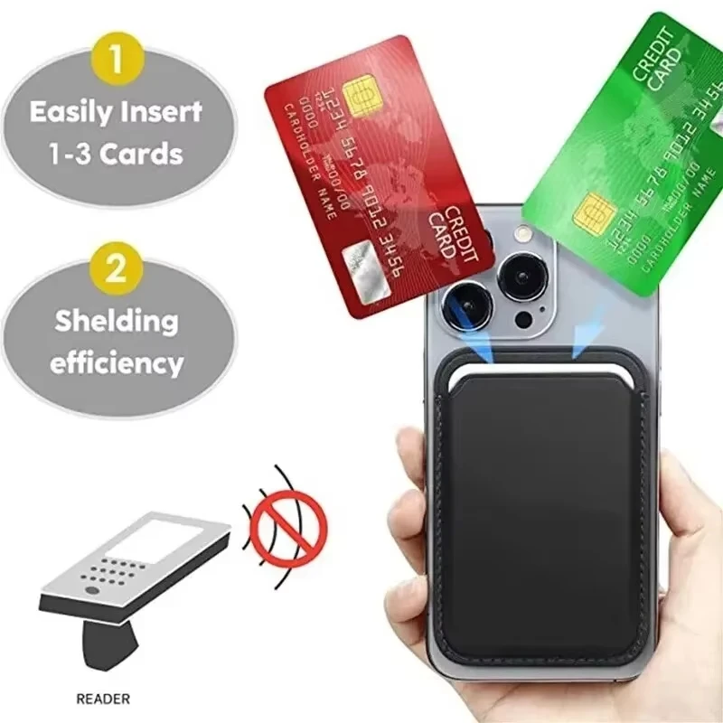 Leather Magsafe Wallet Magnetic Card Holder Case for iPhone 16 15 14 13 12 Pro Max Plus Mini Cases Cover Accessories