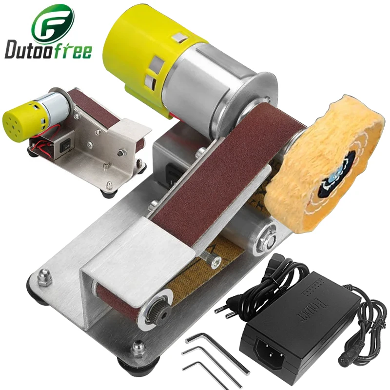 110V-220V Mini Electric Belt Machine DIY Sander Polisher Adjustable Speed Portable Mini Electric Belt Sander With 10PCS Belt