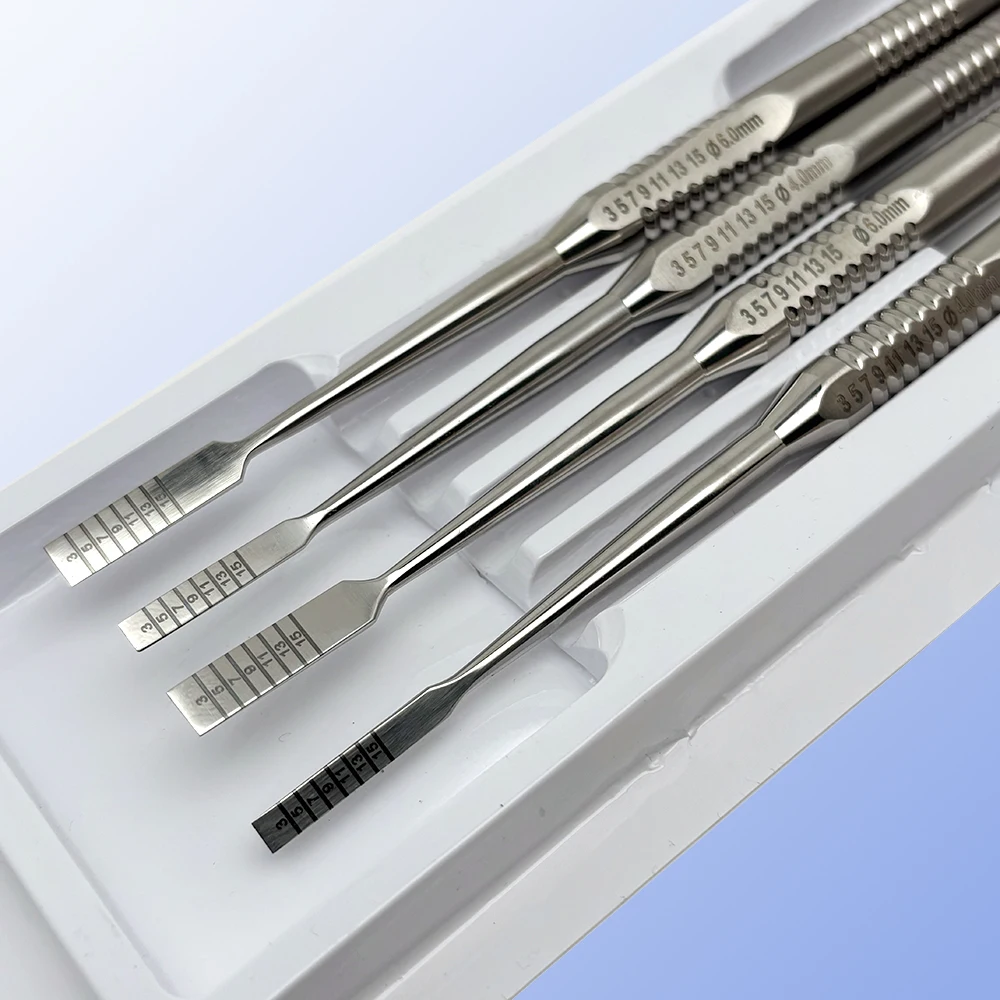 

4Pcs/Set Dental Implant Ochsenbein Chisel Tooth Bone Knife Bone Split Grafting Luxating Root Tooth Elevator