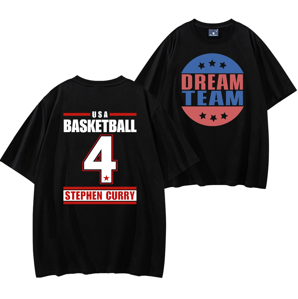 Basketball Super Star Stephen Curry Dream Team Number4 Short Sleeve Tee Men/Women Fans Gift T-shirt Fashionable Shirts