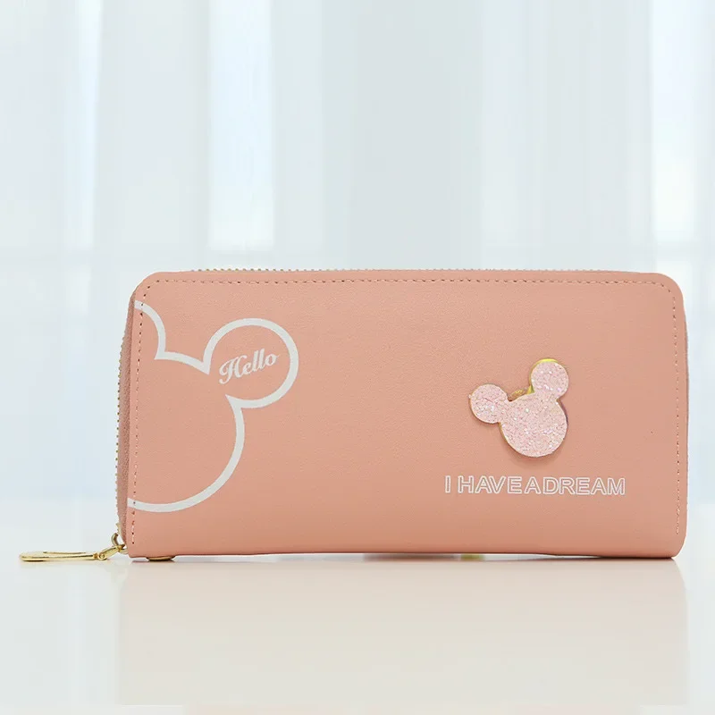 Disney Mickey mouse Small wallet lady short zipper tassel key coin purse student wallet Minnie card holder Coin Purses