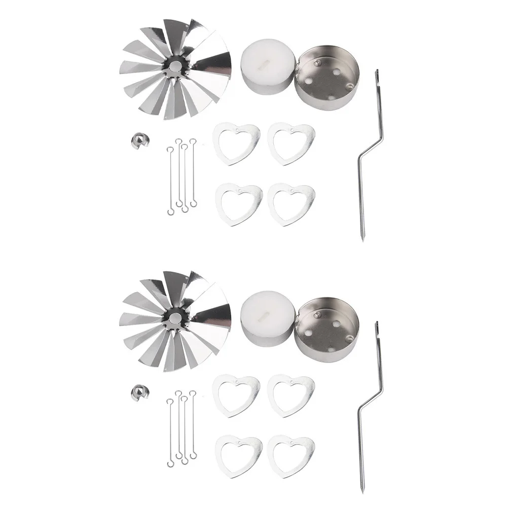 

2Pcs Rotating Pinwheel Candlestick Exquisite Workmanship Stainless Steel Candlesticks for Home Decor Festive Party Ambiance