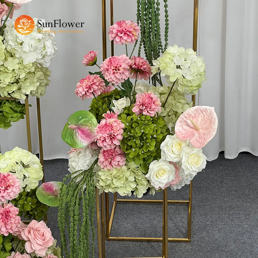 Exquisite green hydrangea white high-quality rose ball for wedding tabletop decoration shopping mall window display