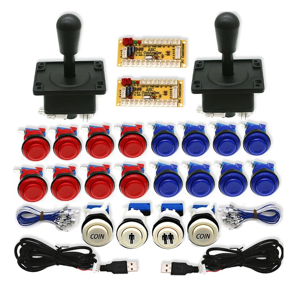 For Arcade Game DIY Kit USB Board Controller for Pc Zero Delay US Style 8 Way Joystick B