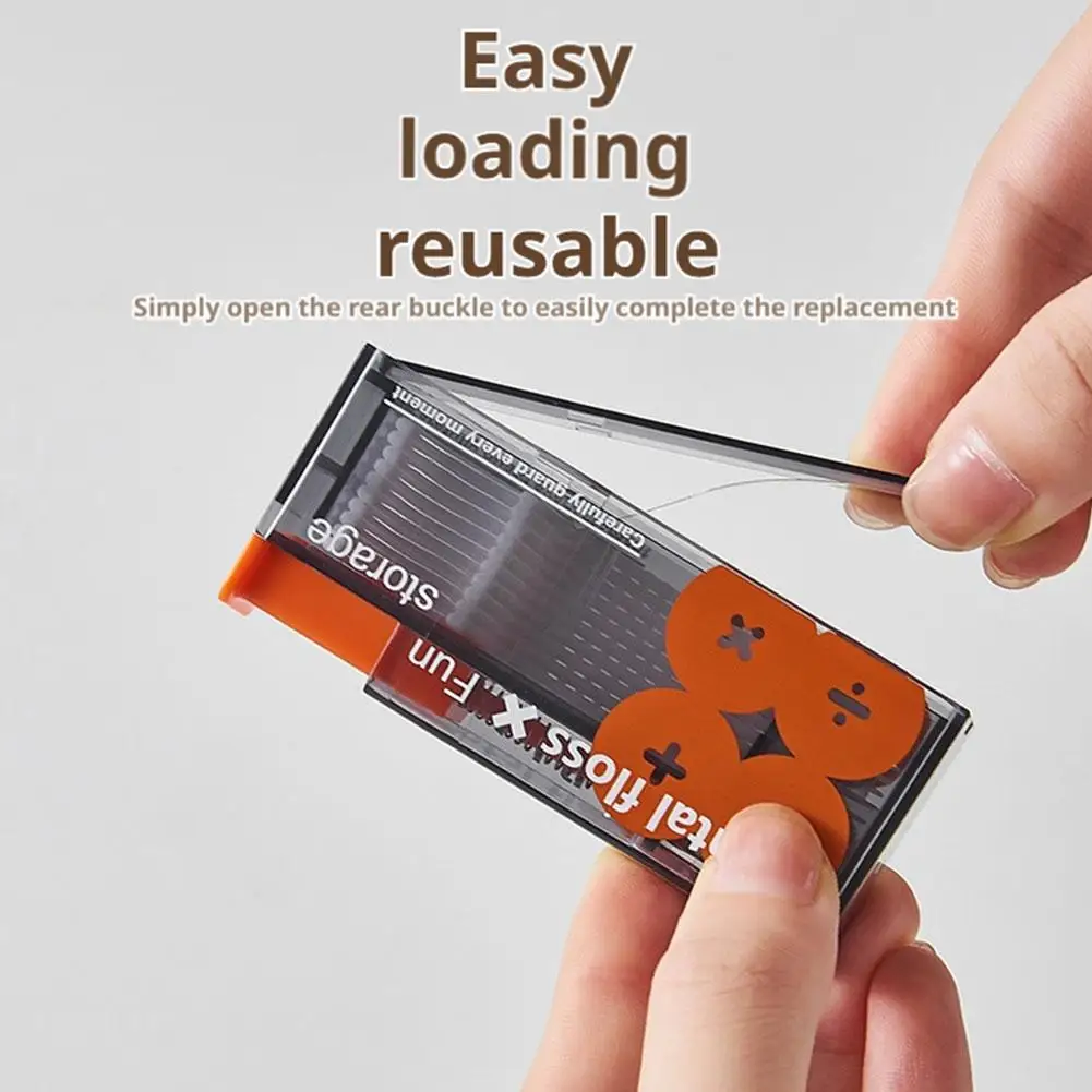 موزع خيط تنظيف الأسنان يحتوي على 10 قطعة صندوق تخزين خيط تنظيف الأسنان قابل لإعادة الملء للعناية بصحة الفم صندوق خيط تنظيف الأسنان المحمول #6